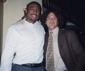 Los Angeles comedy magician Zach Waldman with Darren Woodson