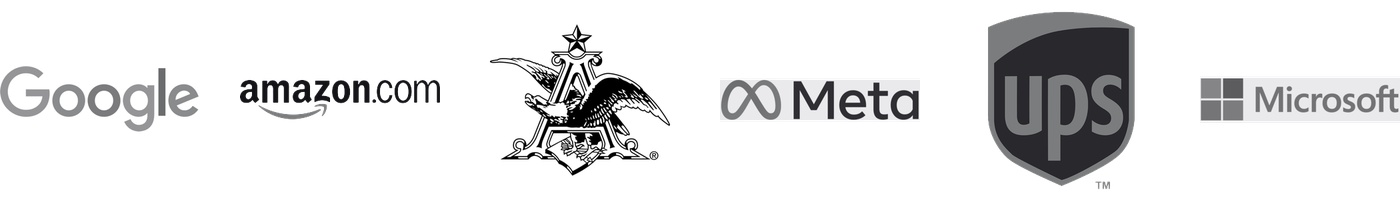 trusted-by-logos logos for Google, Amazon, Anheuser-Busch, Meta, UPS, and Microsoft