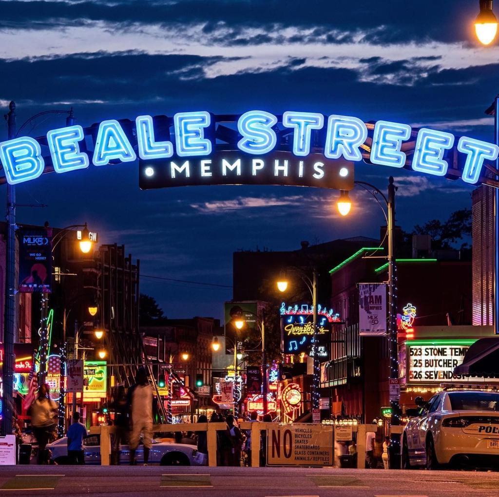 Beale Street Memphis Tennessee Beale Street in Memphis with neon lights and live music venues