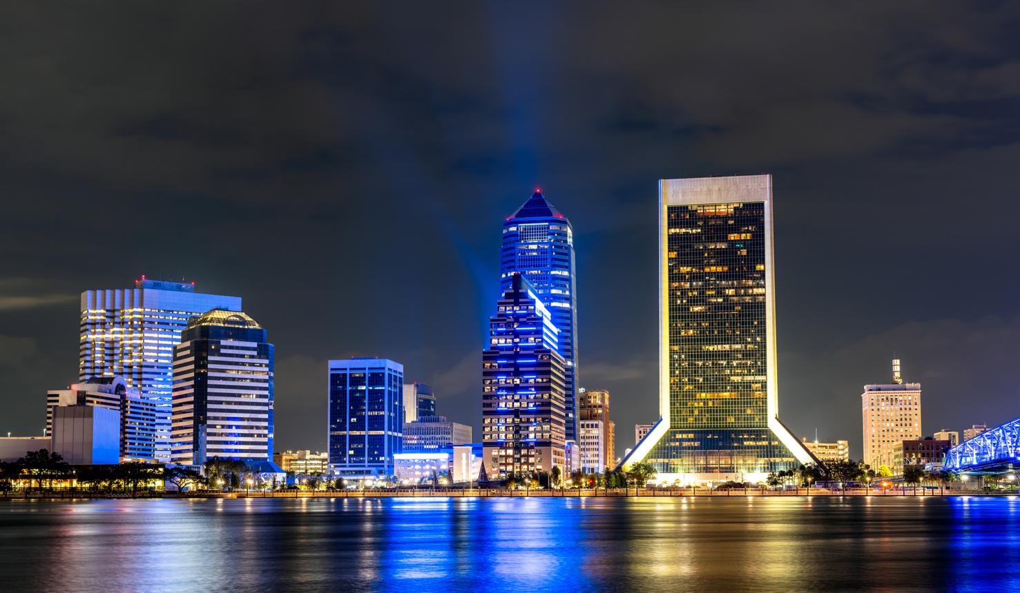 Jacksonville Florida Skyline Jacksonville skyline with St. Johns River and downtown buildings