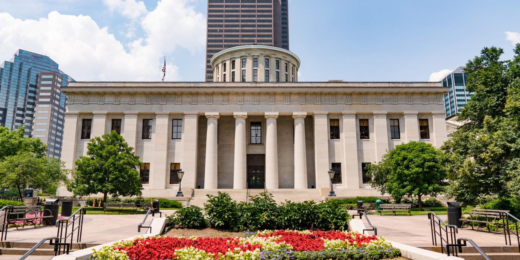 Ohio Statehouse capitol building in downtown Columbus Ohio