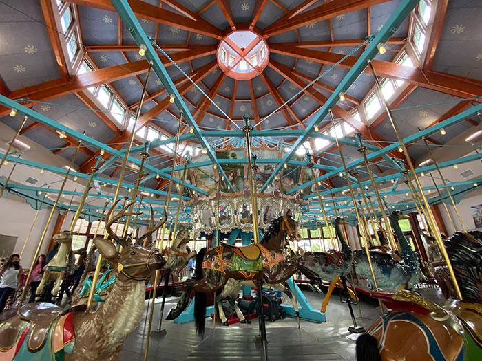 Pullen Park carousel and lake in Raleigh North Carolina
