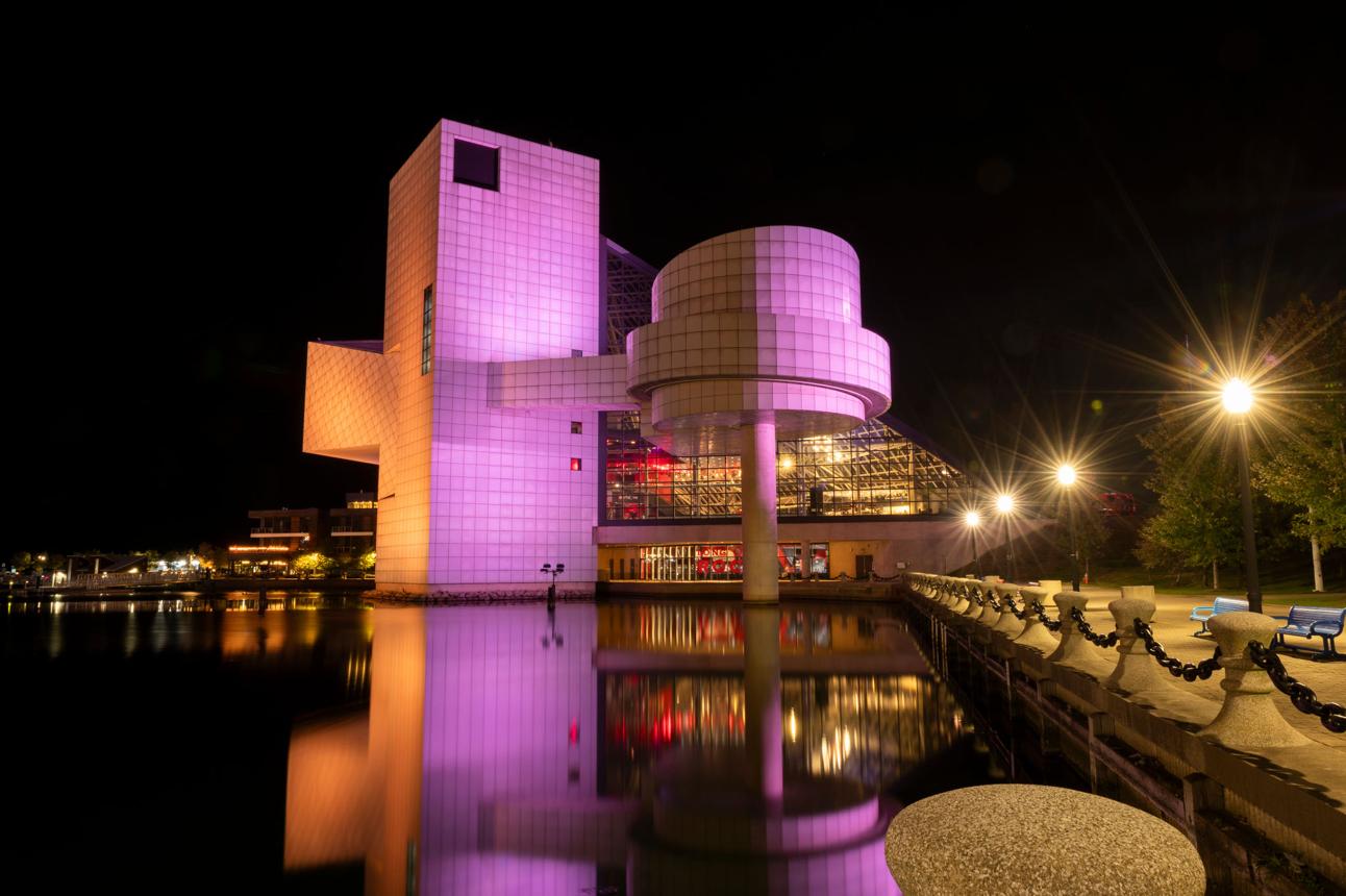 Rock and Roll Hall of Fame building on the Cleveland lakefront