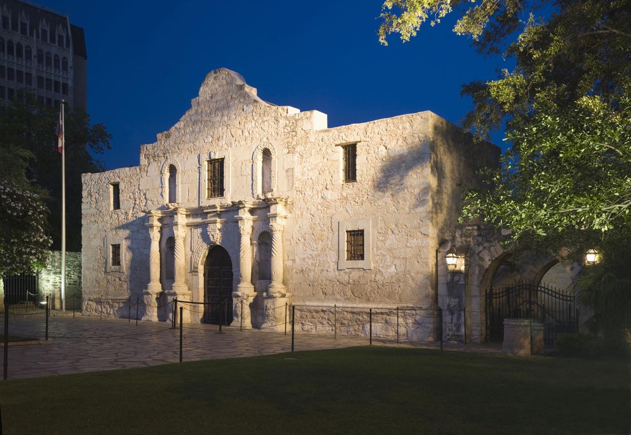 The Alamo historic mission facade in San Antonio Texas