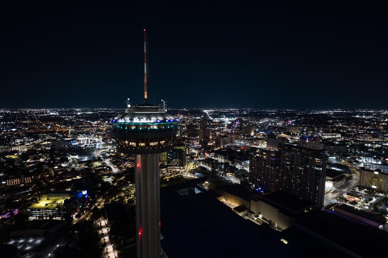 Tower of the Americas observation tower in San Antonio skyline