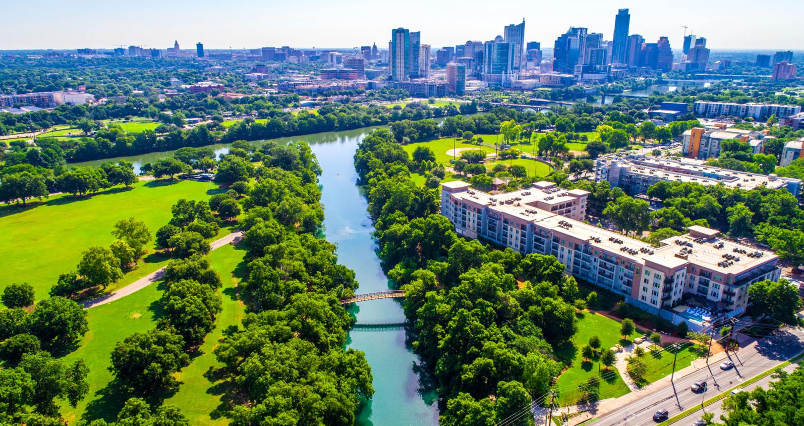 Zilker Park in Austin Texas with skyline views and outdoor events near downtown